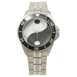 Witte Stalen Yin Yang Horloge van N.A. Armbandsur