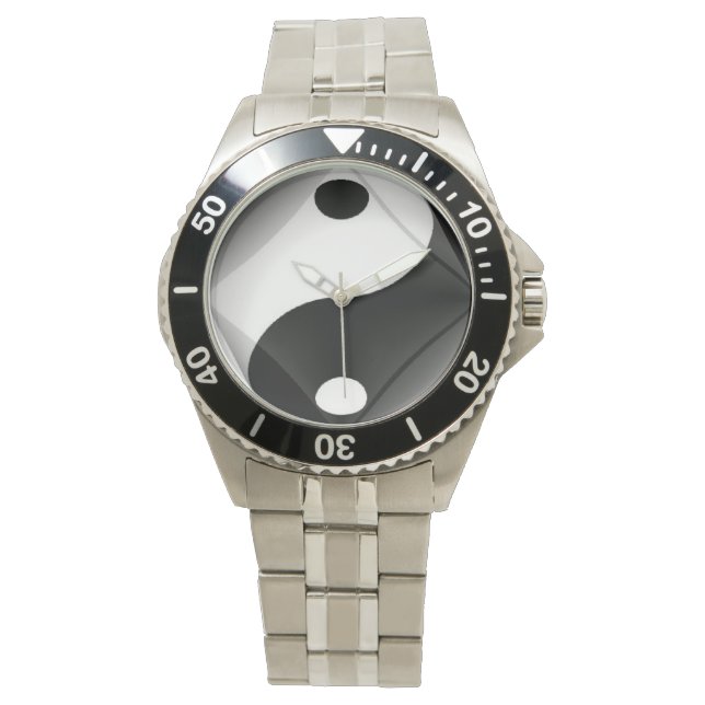 Witte Stalen Yin Yang Horloge van N.A. Armbandsur (Framsida)
