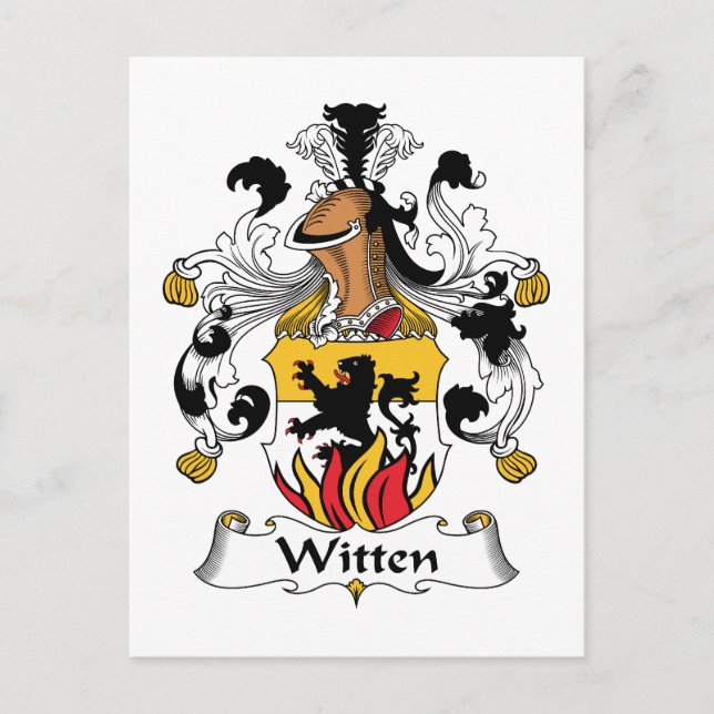 Witten Family Crest Vykort (Framsida)