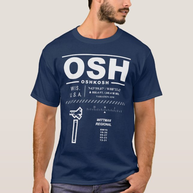 Wittman Regional Airport OSH T-Shirt (Framsida)