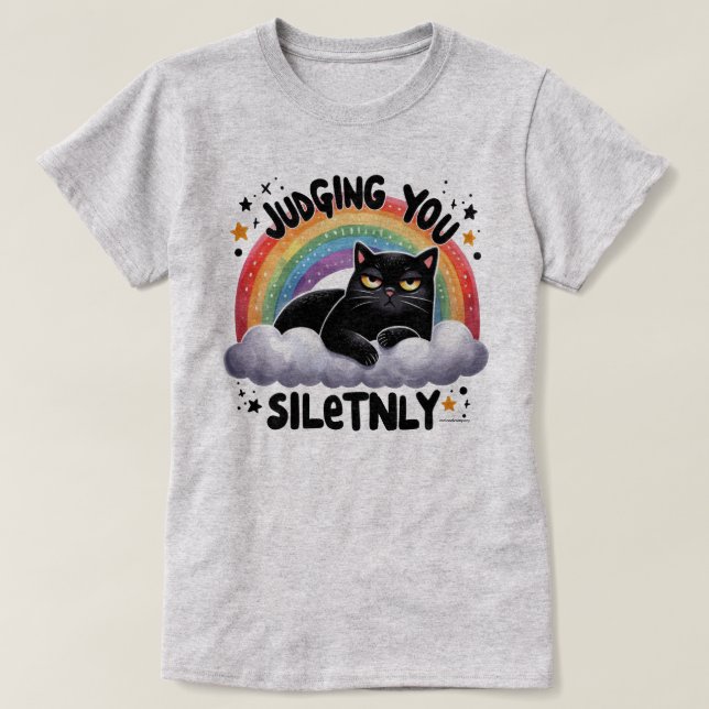 Witty Cat Grafik T-shirt - Dömer Dig Tyst (Design framsida)