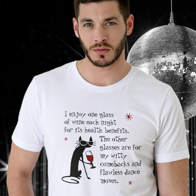 Witty Comebackte Black Cat Vin T Shirt (Skapare uppladdad)