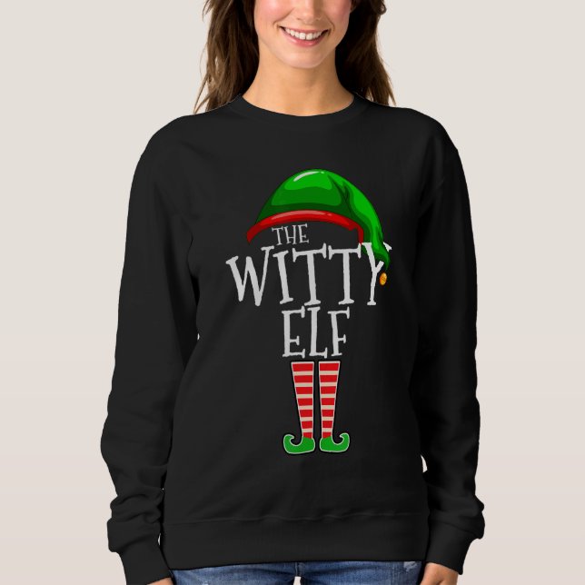 Witty Elf   Family Matching Group Christmas   Squa T Shirt (Framsida)
