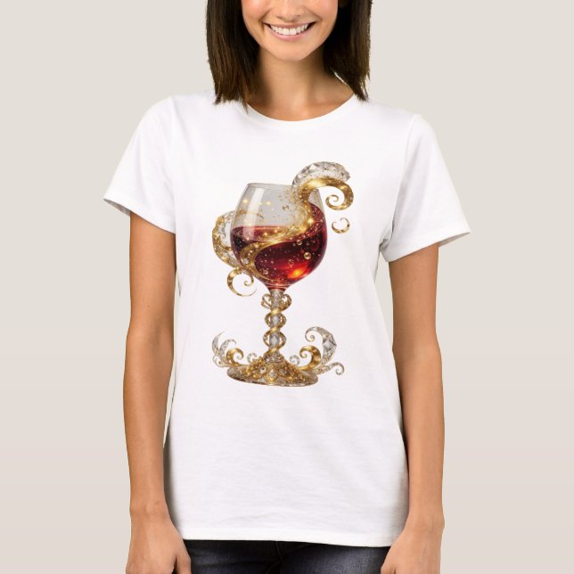 Witty Gold ABSTRAKT KONST Statement T-shirt (Framsida)