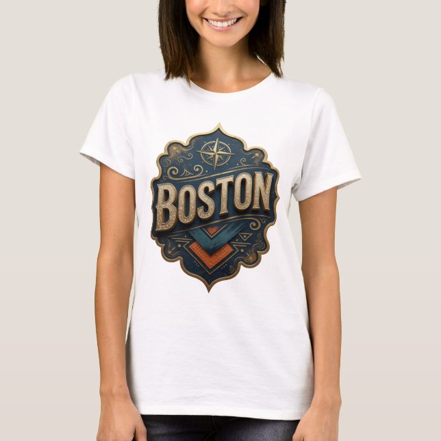 Witty Gold BOSTON Anpassad Tee (Framsida)