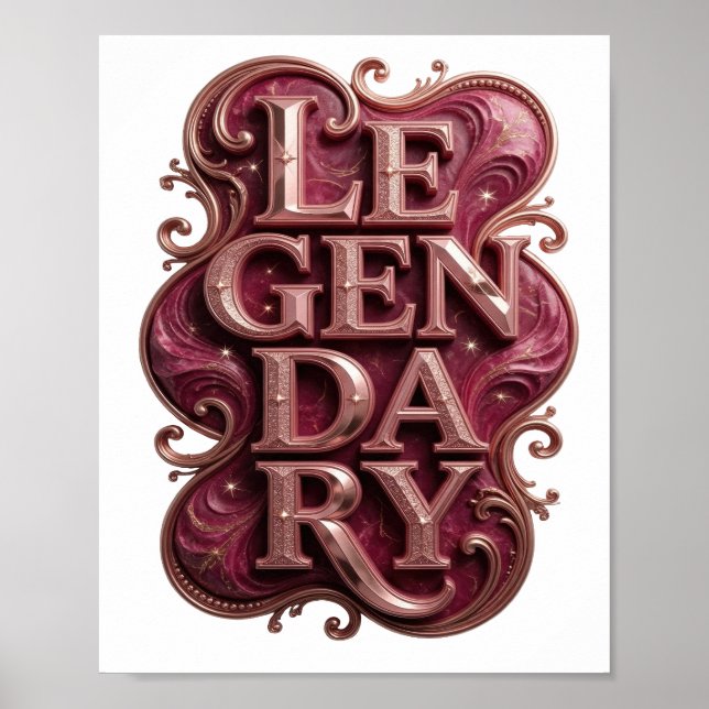 Witty Gold LEGENDARISK Modern Design Poster (Framsidan)