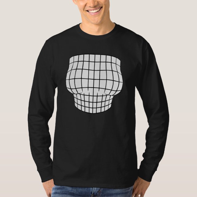 Witty Grid Magnified Chest Optical Illusion Women T Shirt (Framsida)