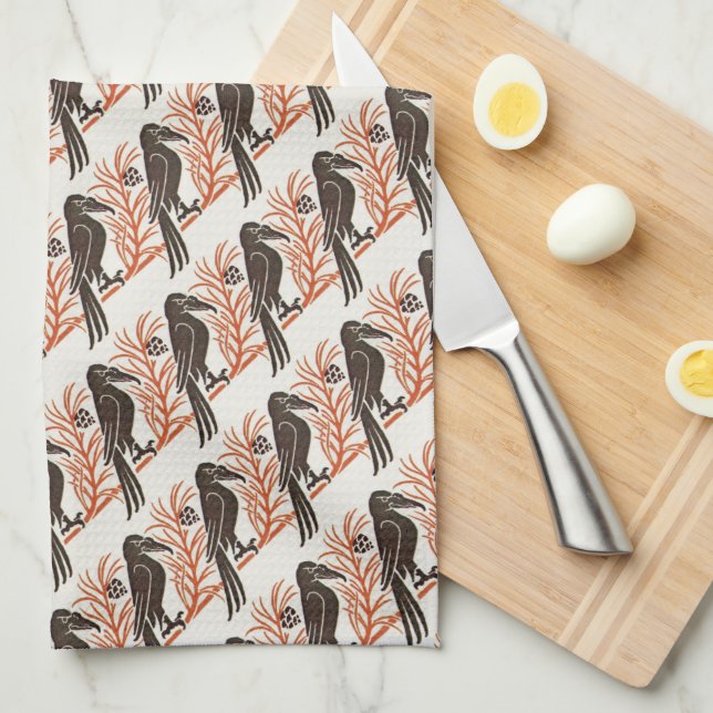 Witty Kråka Art nouveau Kitchen Towels Kökshandduk (Vikt i Fjärdedel)