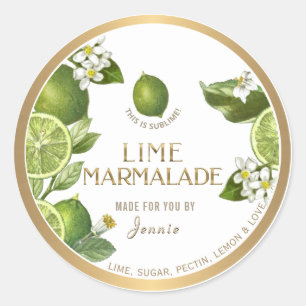 Witty Logotyp Design Elegant Lime Marmalade Runt Klistermärke