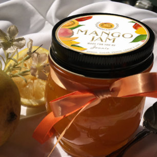 Witty Logotyp Design Elegant Mango Sylt Bevarar Runt Klistermärke
