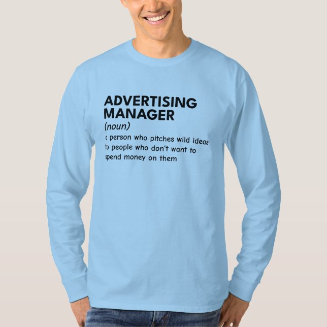 Witty Marknadsföring Manager-utseende T Shirt (Framsida)