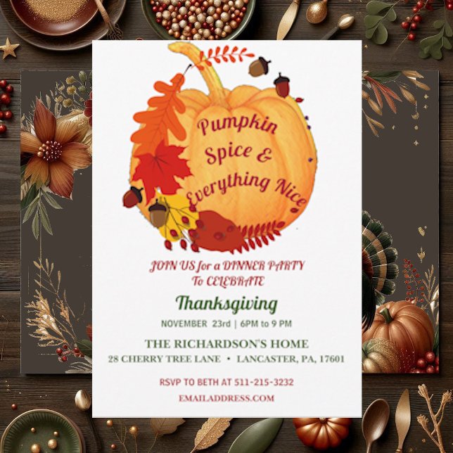 Witty Quote Orange Fall Foliage Pumpkin Spice Inbjudningar (Witty Quote Orange Fall Foliage Pumpkin Spice Invitation)