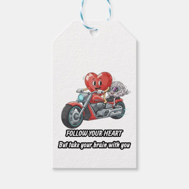 witty relationship quote gift heart riding bike presentetikett (Framsidan)