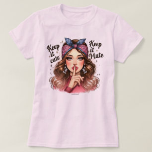 Witty Retro Girl T-Shirt – Söta och tysta ögonblic