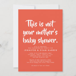 Witty virtuell babyduschinbjudan i korall