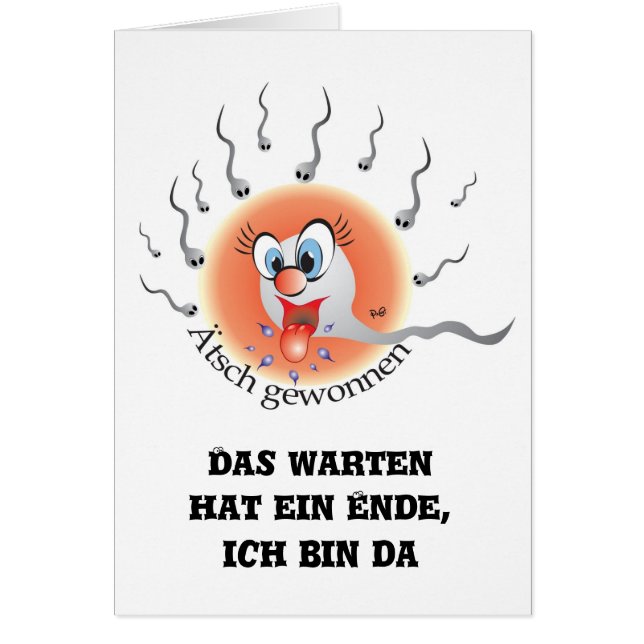 witzige Geburtsanzeige Karte Hälsningskort (Framsidan)