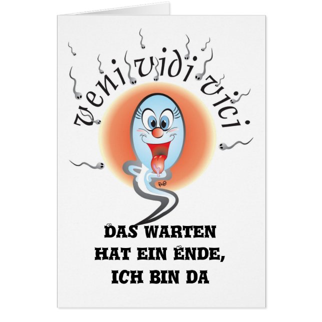 witzige Geburtsanzeige Karte Hälsningskort (Framsidan)