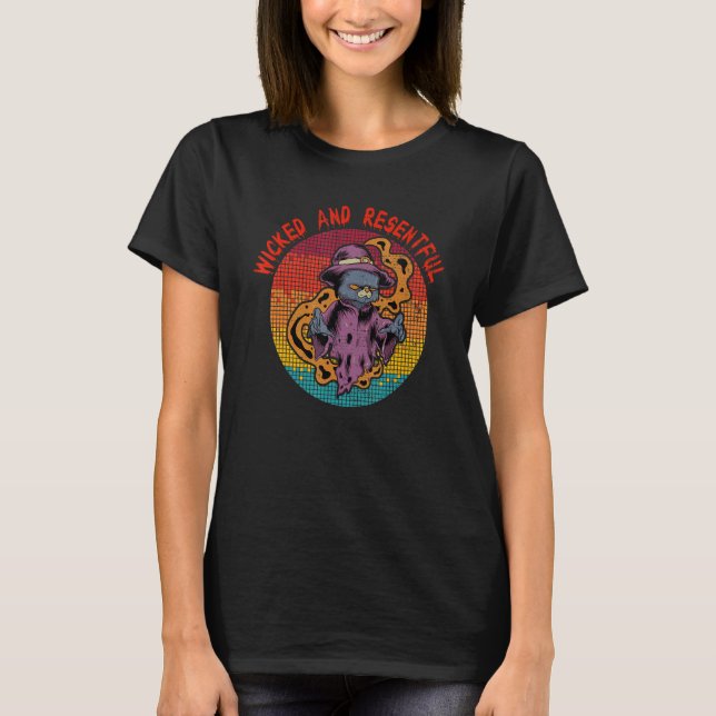 Wizard cat witch t shirt (Framsida)