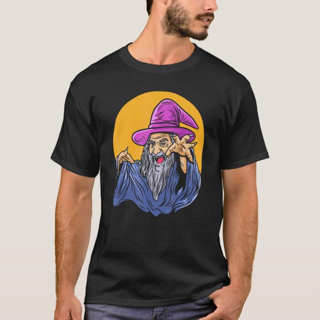 Wizard Fantasy Magician Spell Caster Sorcerer Summ T Shirt (Framsida)