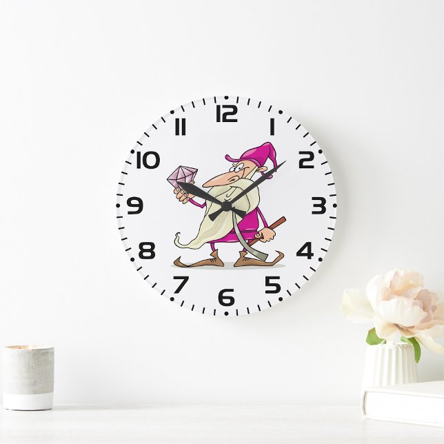 Wizard Gnome with Large Diamond Gemstone Stor Klocka (Skapare uppladdad)