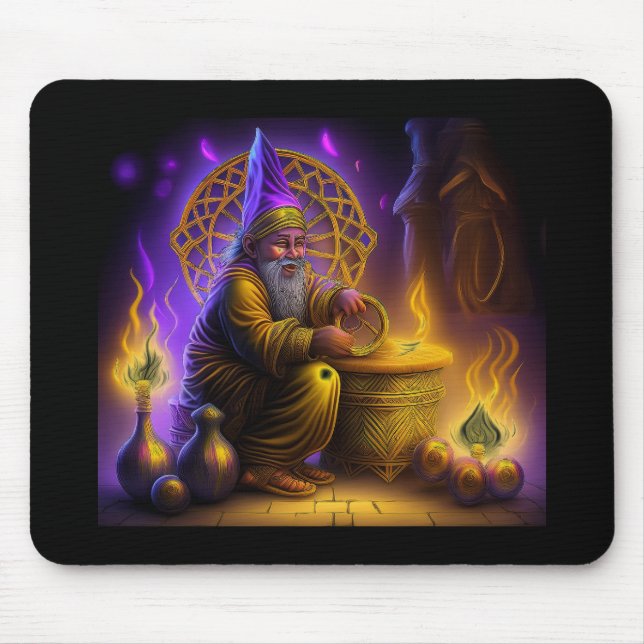 Wizard Is Seated At Table Conjuring A Spell Musmatta (Framsidan)
