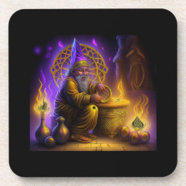 Wizard Is Seated At Table Conjuring A Spell Underlägg