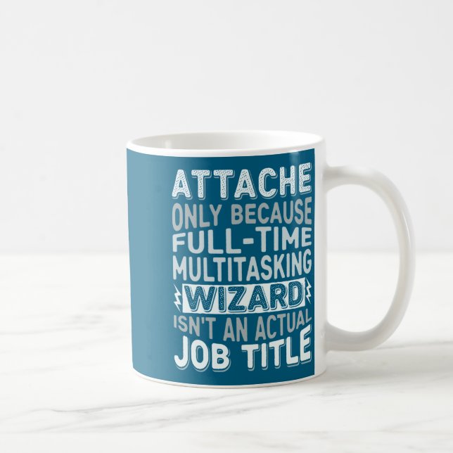 Wizard Job Title Quote - Funny Attache Long Sleeve Kaffemugg (Höger)