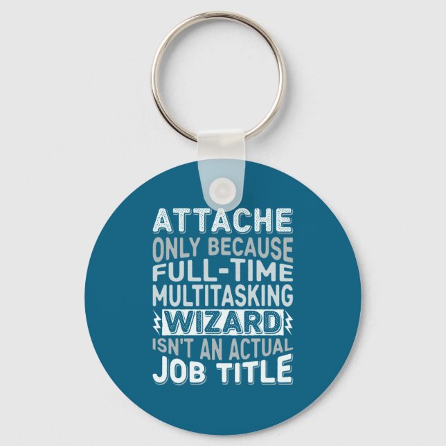 Wizard Job Title Quote - Funny Attache Long Sleeve Nyckelring (Framsida)