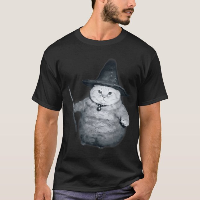 Wizard Kitten Meme Chonk Witch Cat Meme Stud Brain T Shirt (Framsida)