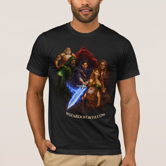 Wizard of Orth – Heroes & Villains Fantasy T-Shirt (Framsida)