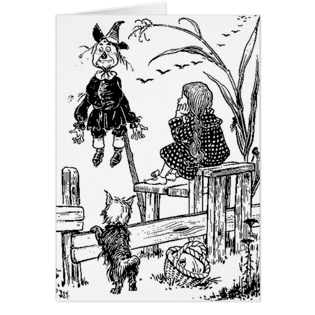 Wizard of Oz Dorothy Toto och fågelskrämman Hälsningskort (Framsidan)