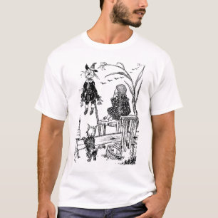 Wizard of Oz Dorothy Toto och fågelskrämman Tee Shirt