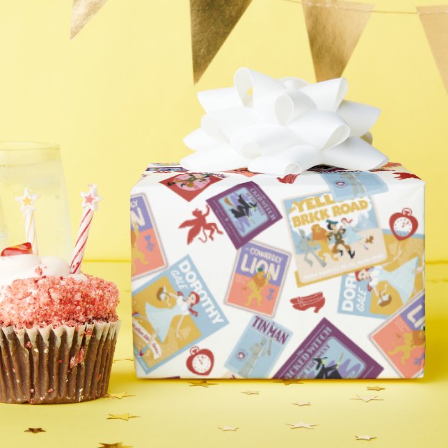 Wizard of Oz™ Karaktärstryck Kast Mönster Presentpapper (Födelsedagsfest)