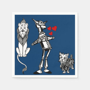 Wizard of Oz Tinman, Toto, fegt lejont party Pappersservett