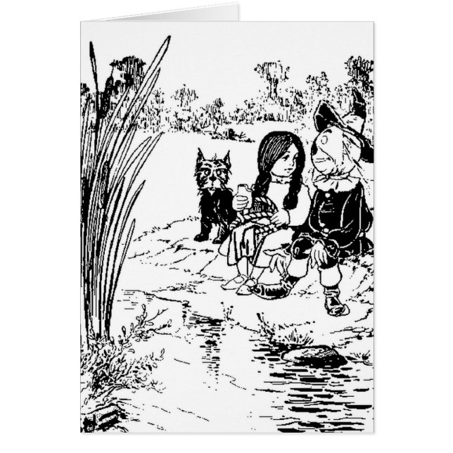 Wizard of Oz Toto, Dorothy och fågelskrämma Hälsningskort (Framsidan)