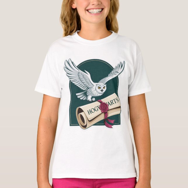 Wizard Owl Mail Hogwarts T Shirt (Framsida)