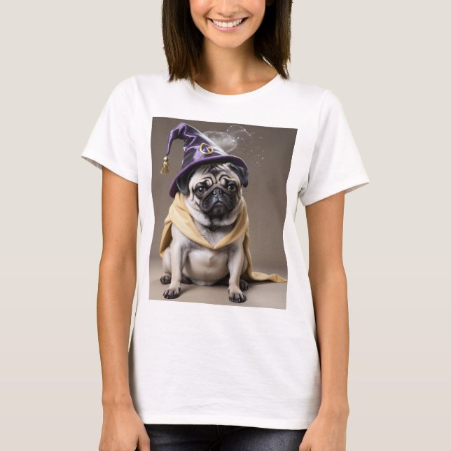 Wizard Pug T Shirt (Framsida)