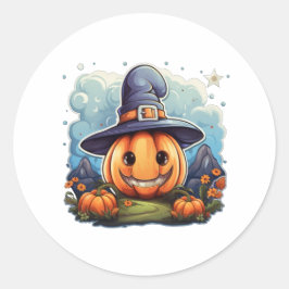 Wizard pumpkin runt klistermärke