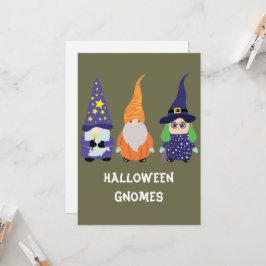 Wizard Pumpkin Witch Halloween Gnomes Helgdag Inbjudningar