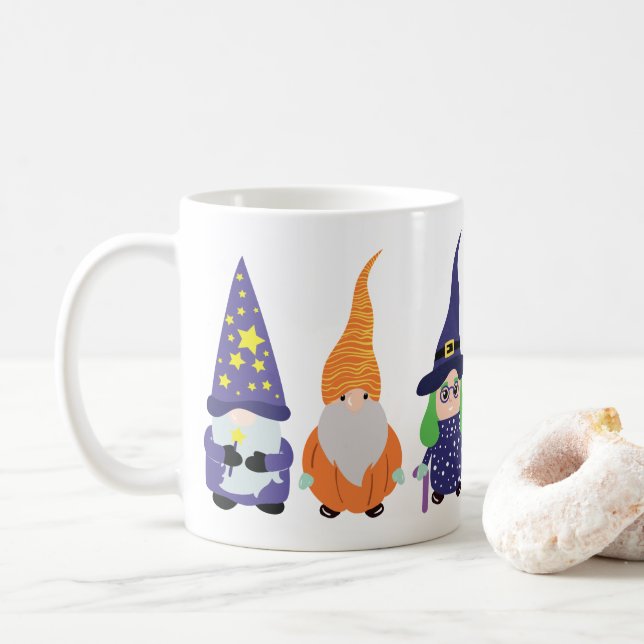Wizard Pumpkin Witch Halloween Gnomes Kaffemugg (Med munk)