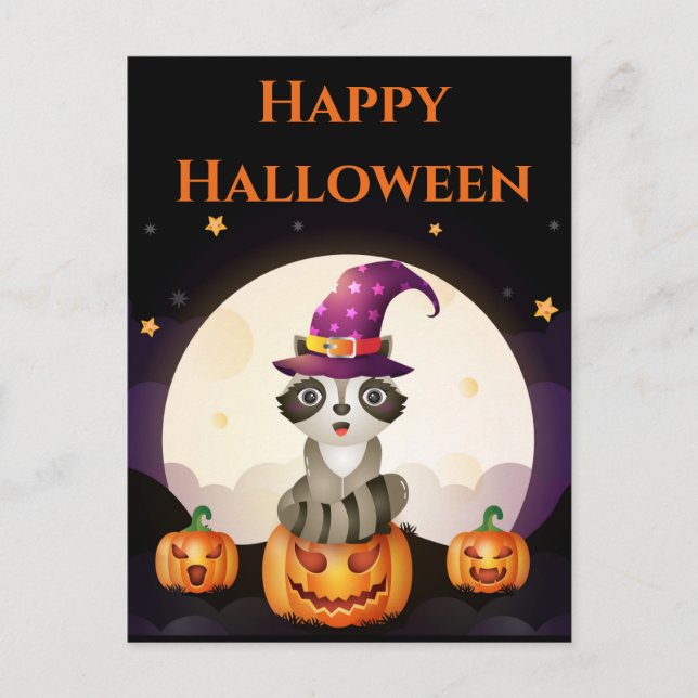 Wizard Raccoon Vykort (Framsida)