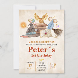 Wizard School Themed Birthday Party Invitation Inbjudningar