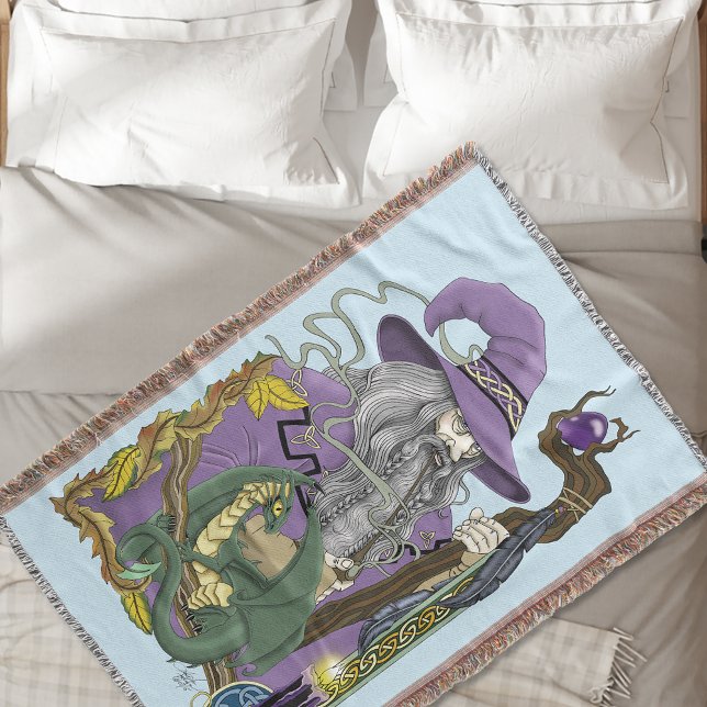 WizardDragon Fantasy Lila Filt (Skapare uppladdad)
