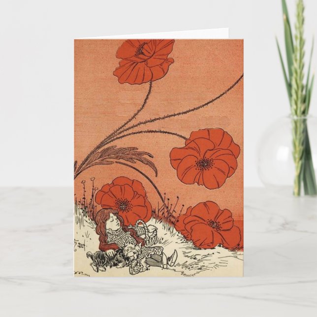 Wizardet of Oz Dorothy och Toto i vallmon Fie Kort (Framsida)