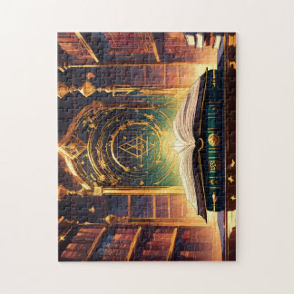 Wizarding School's Magic Bibliotek för Witchcraft Pussel