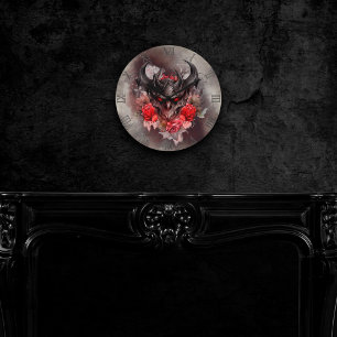 Wizardry Red Eyed Smoky Demon Beast med Ro Rund Klocka