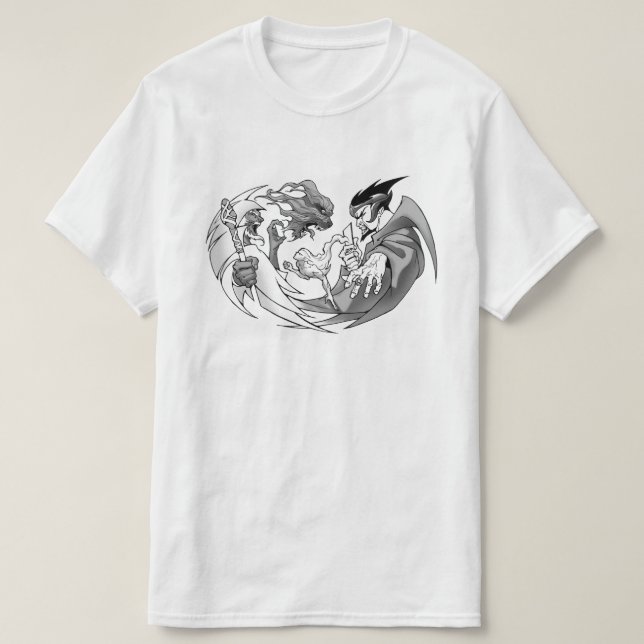 Wizards Duel Fantasy Art Gamer Graphic Tee (Design framsida)
