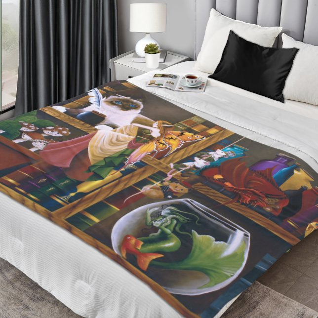 Wizards Fantasy Bibliotek Fleecefilt (Skapare uppladdad)