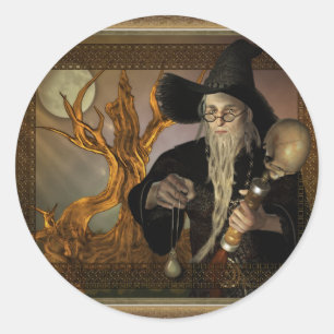 Wizards Magic Fantasy Illustration Stickers Runt Klistermärke