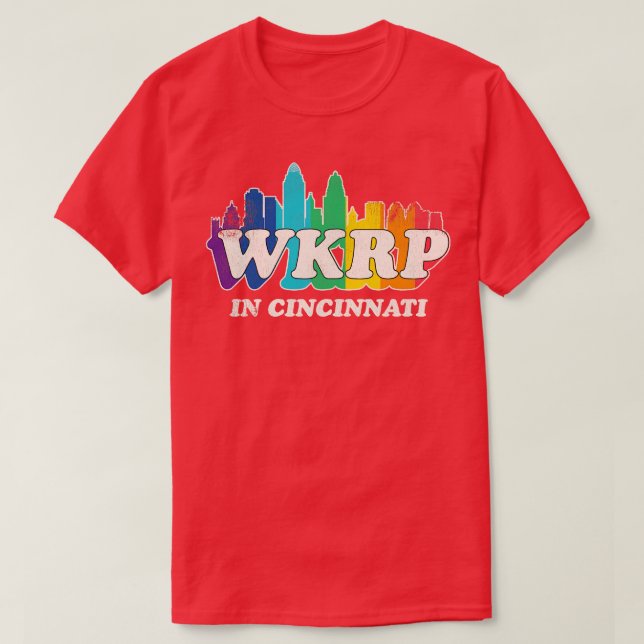 WKRP i Cförbränatti Vintage Rainbow T Shirt (Design framsida)